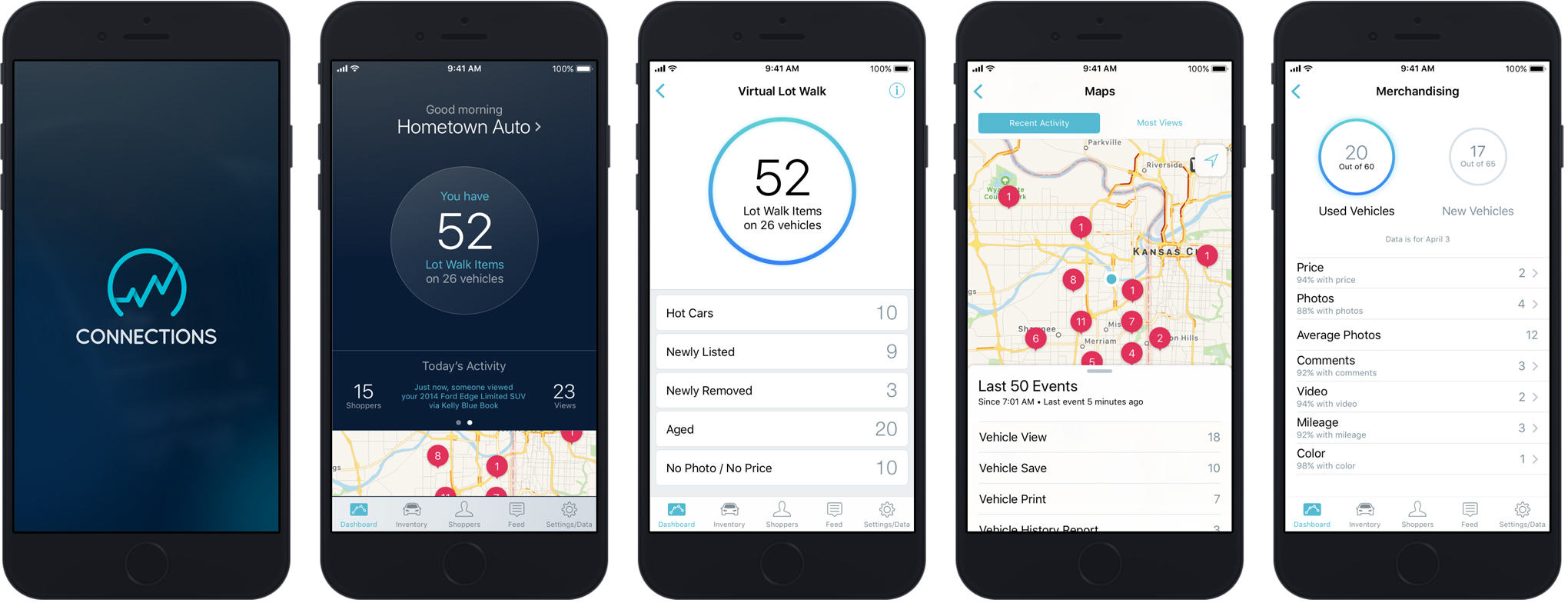 Screens 0–4 | Connections App, iOS