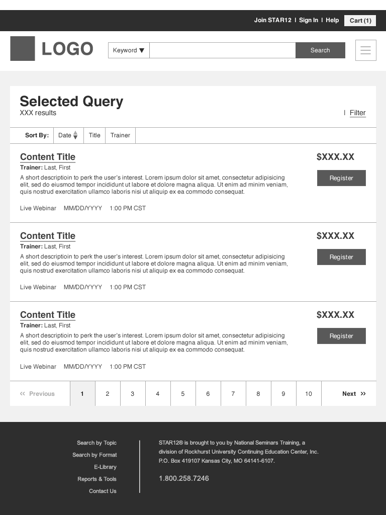 Responsive Design. Search Results. Medium Screen