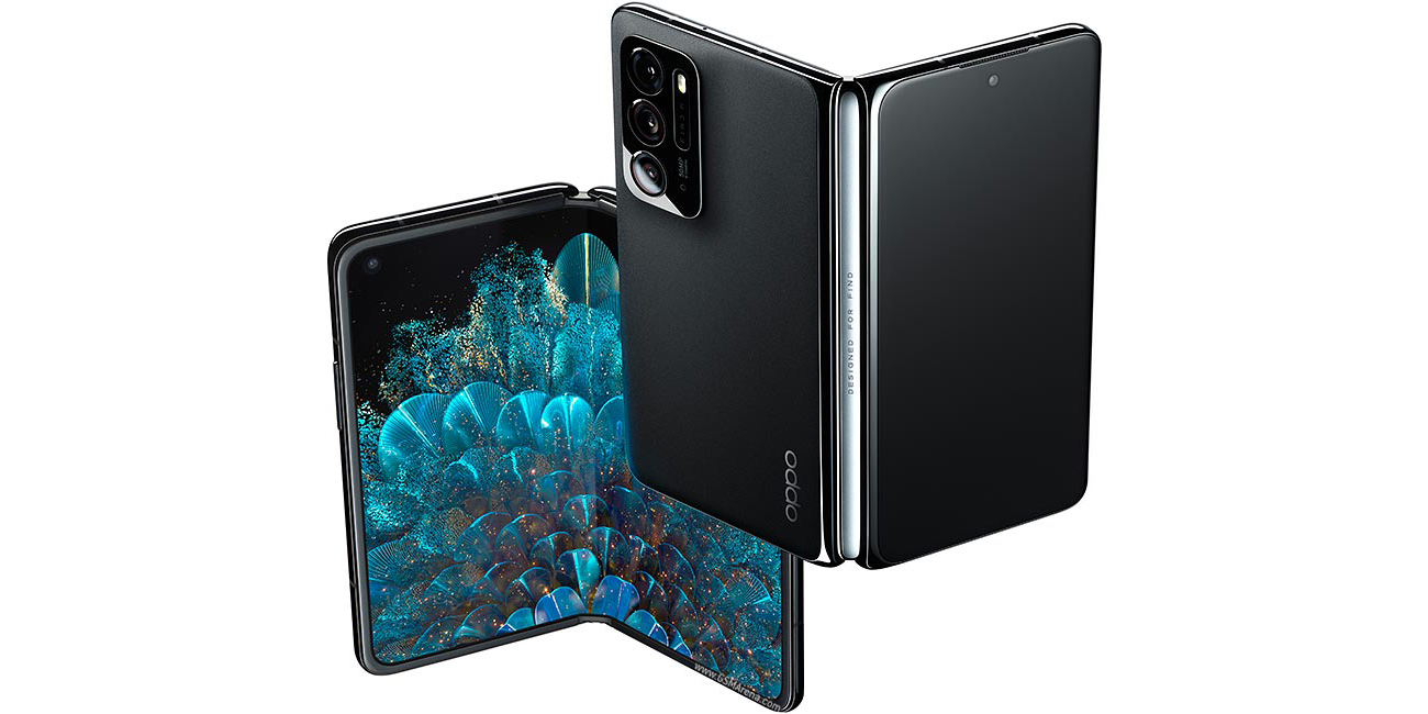 The Oppo Find N foldable, front and back